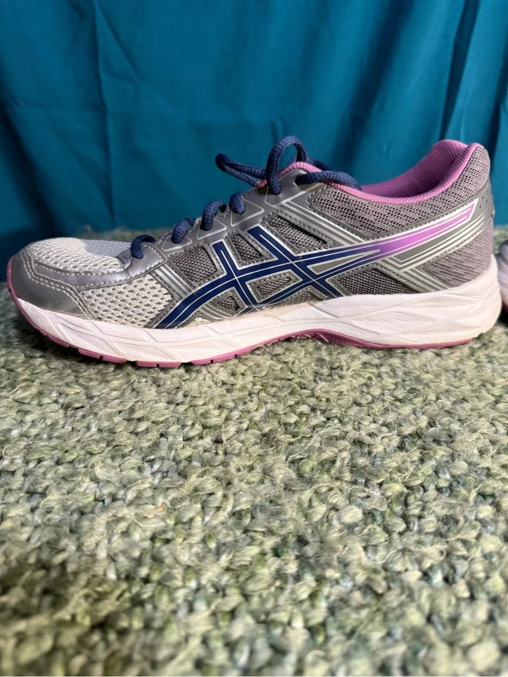 ASICS Women's Gray and Pink Athletic Running Shoes